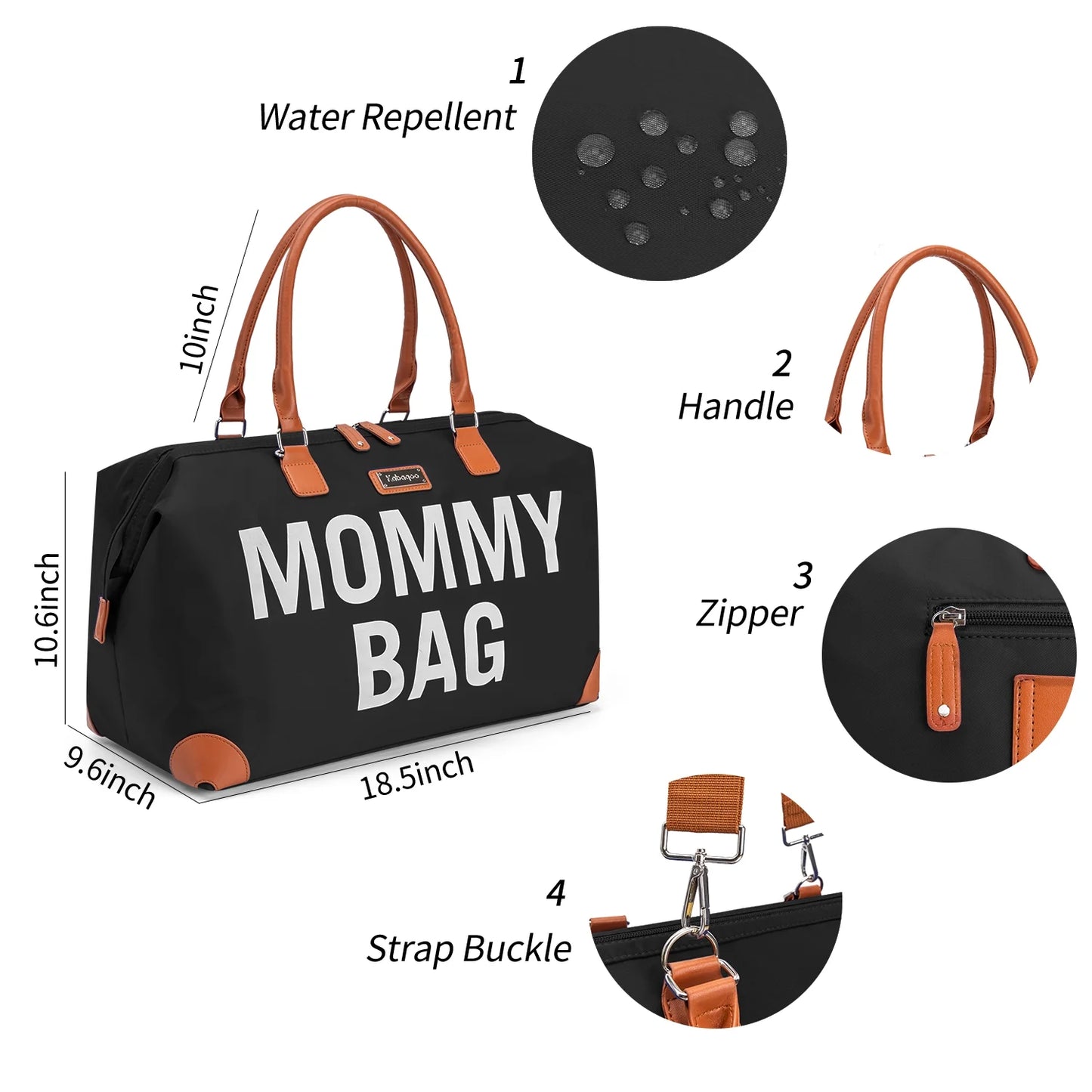 Mommy Hospital Bag with 2 Organizing Pouches